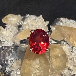 Orange Spinel .925 Silver Ring